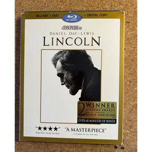 Lincoln Blu-ray DVD Combo Pack Steven Spielberg Daniel Day-Lewis Excellent Slip